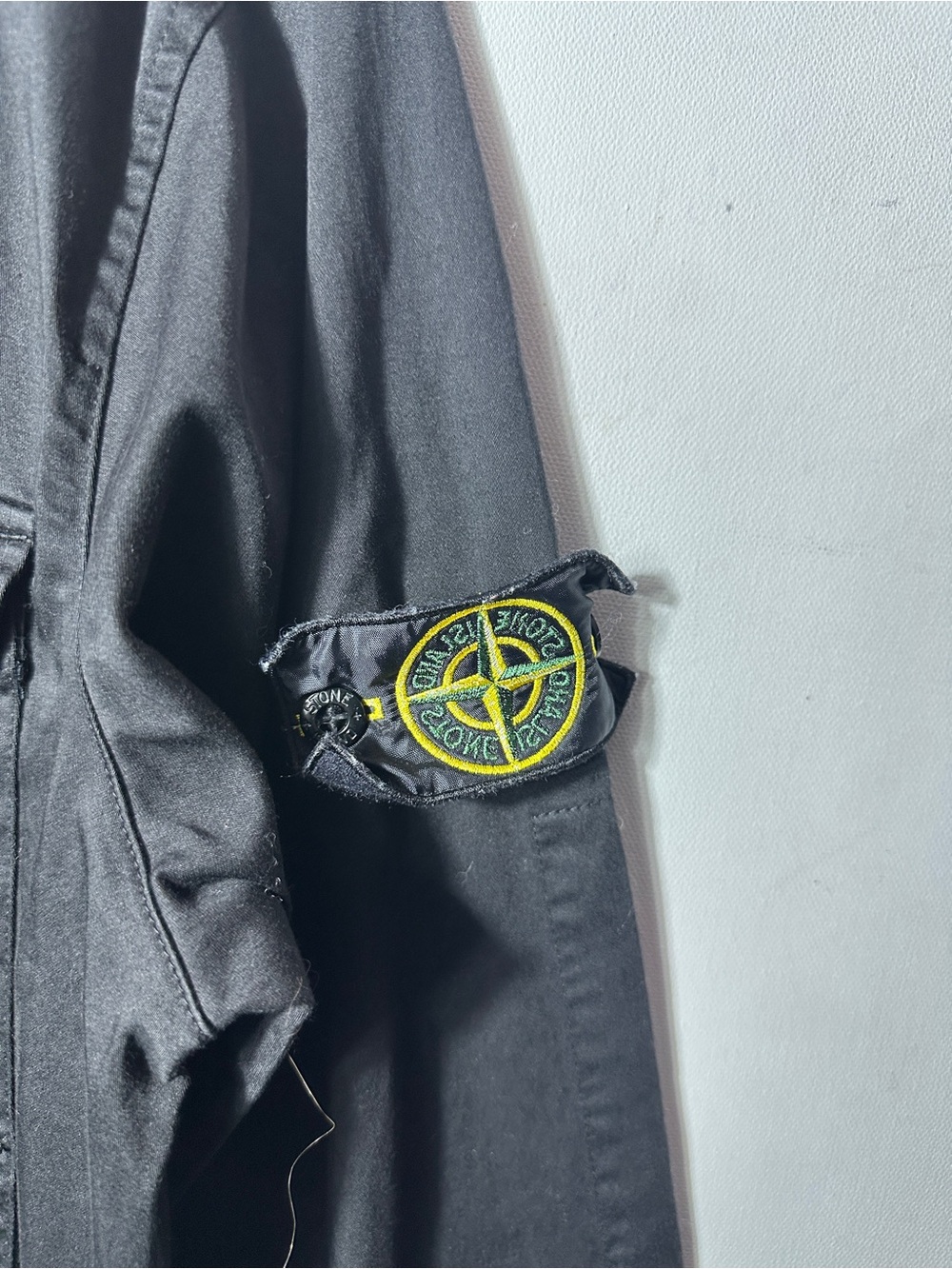 Stone Island Black Zip Front Overshirt with Compass Patch - Picture 3 of 5